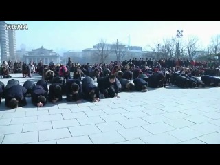 video from pyongyang: the inconsolable people clamor for their beloved leader.