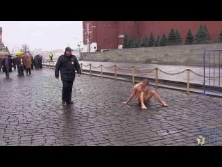 (18) the artist pierced his balls with a nail on red square