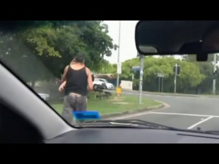 the skater attacked the driver and grabbed the cradle. australia