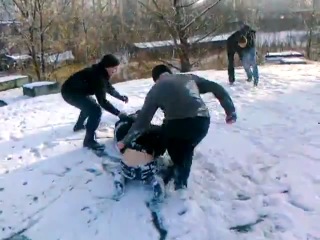 brutal kneading in the snow